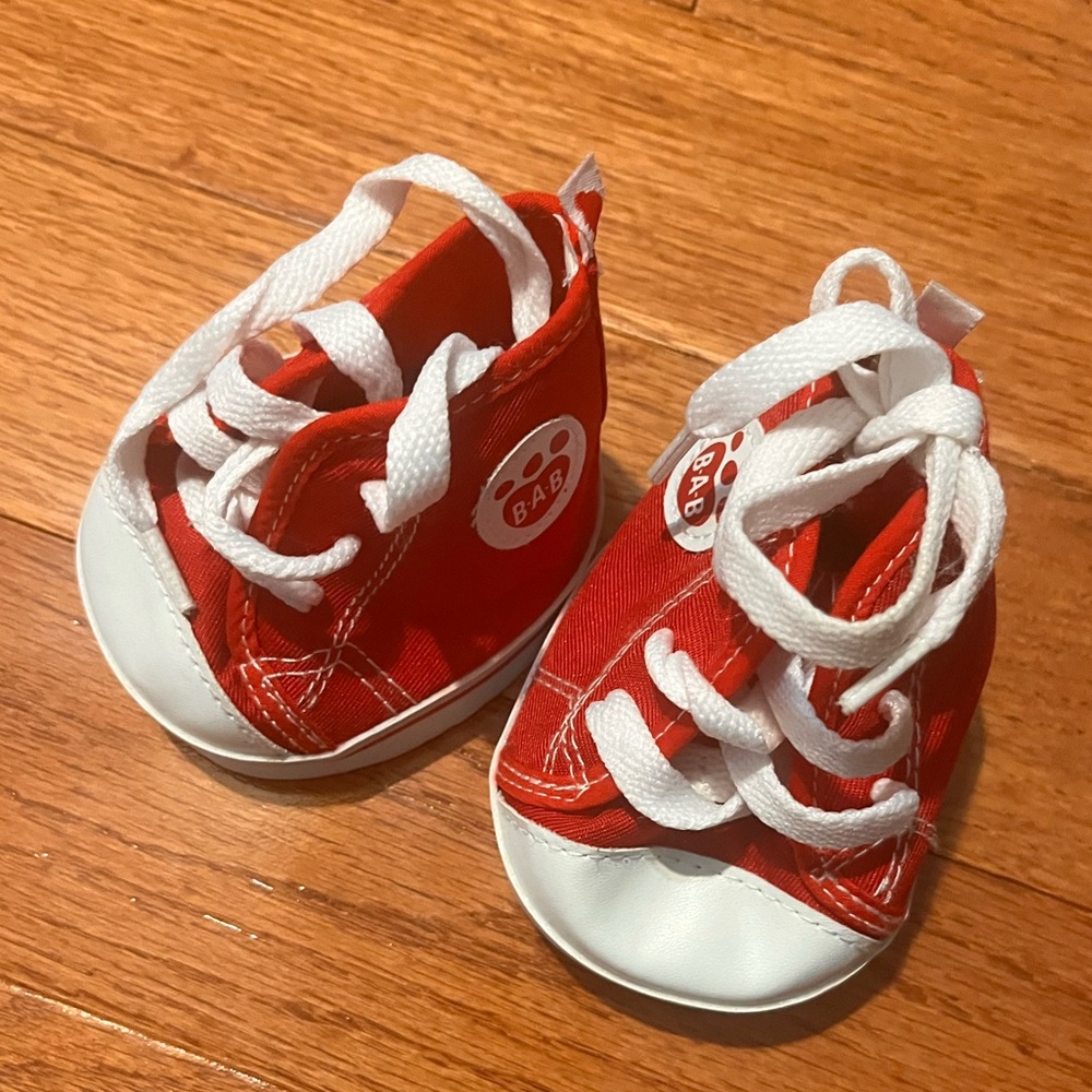 Build-A-Bear Red & White Sneakers/Tennis Shoes
